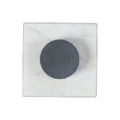 Minimalist Black Grey Custom Monogram Stone Magnet (Back)