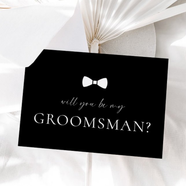 Minimalist Black Groomsman Proposal Card (Creator Uploaded)