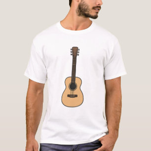 Minimalist Black Guitar Silhouette T-Shirt – For T