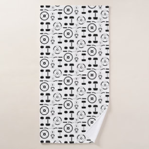 Minimalist Black Gym Equipment Bath Towel