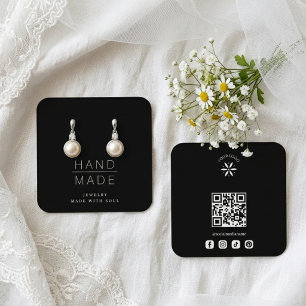 Minimalist Black Handmade Jewellery Display TMF26 Square Business Card