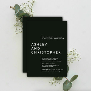 Minimalist Black Isolated Names Wedding Invitation