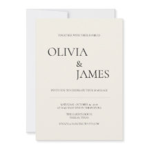 Minimalist Black Ivory Elegant Modern Wedding