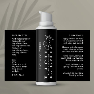 Minimalist Black Lash Foam Cleanser Wraparound Rectangular Sticker