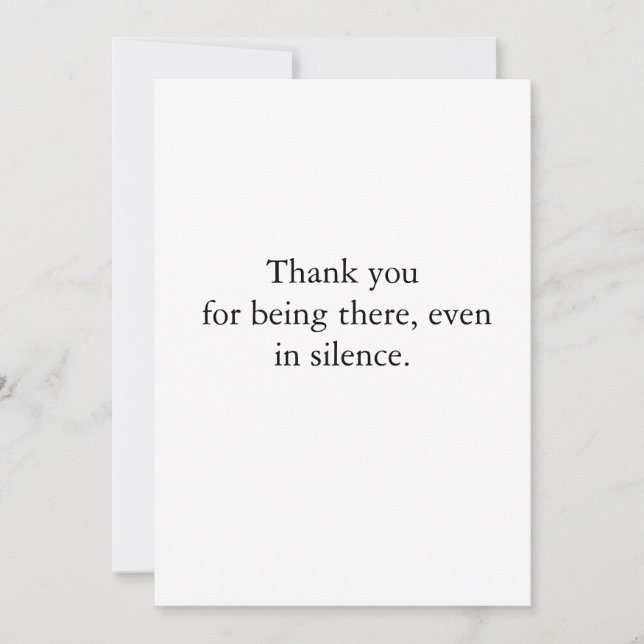 Minimalist Black Leaf Sympathy Card (Front)