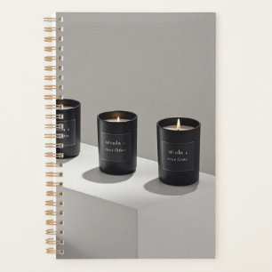 Minimalist black-line candles with tiny flames planner
