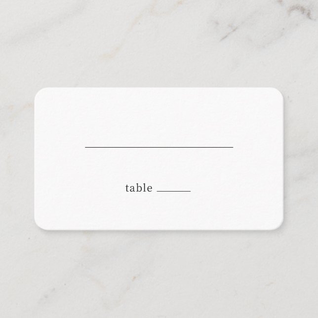 Minimalist Black Line Place Card (Front)
