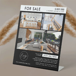 Minimalist Black Logo Photos Property For Sale Pedestal Sign