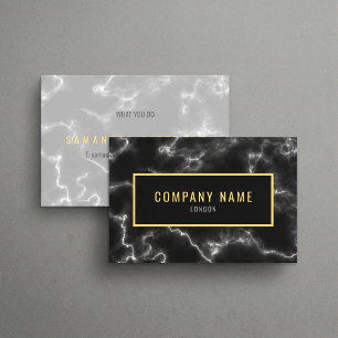 Minimalist Black Marble Business Card