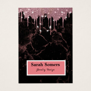 Minimalist Black Marble Rose Gold Earring