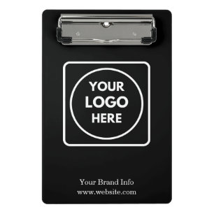 Minimalist Black Mini Clipboard   Custom Corporate