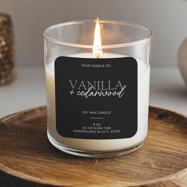 Minimalist Black Modern Candle Label (Creator Uploaded)