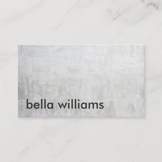 Minimalist black modern light grey cement concrete business card (Front)