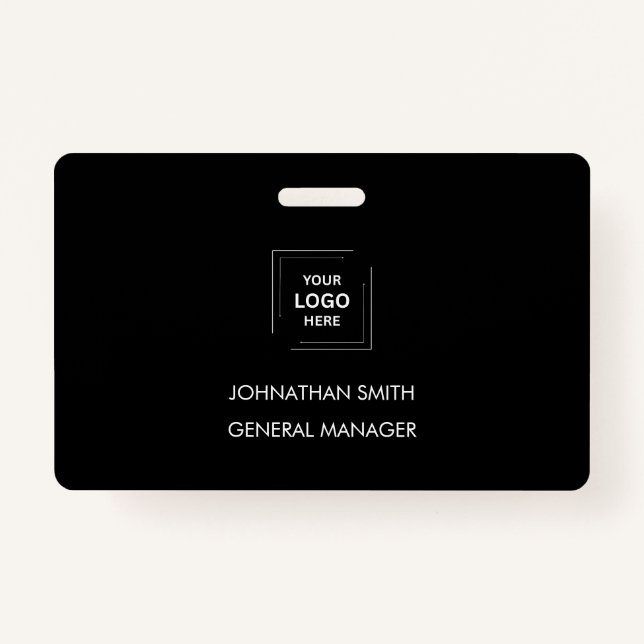 Minimalist Black Modern Professional Employee ID ID Badge (Front)