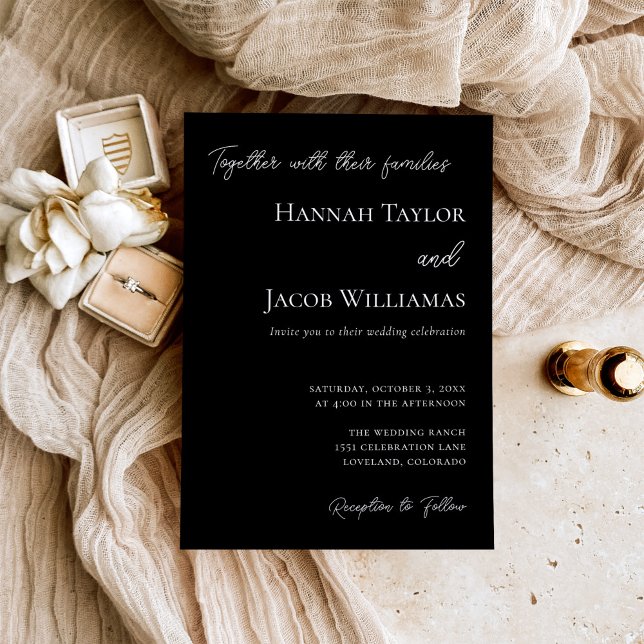 Minimalist Black Modern Wedding Invitation (Creator Uploaded)