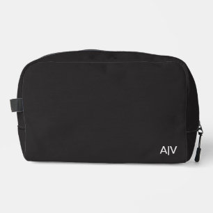 Minimalist Black Monogram Dopp Kit