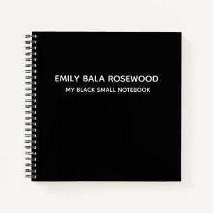 Minimalist Black Monogram Name Design Notebook