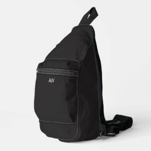 Minimalist Black Monogram Sling Bag