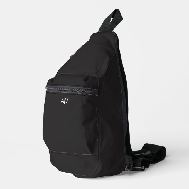 Minimalist Black Monogram Sling Bag (Right Corner)