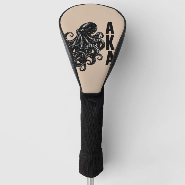 Minimalist Black Octopus AKA Golf Head Cover - Tre (Front)