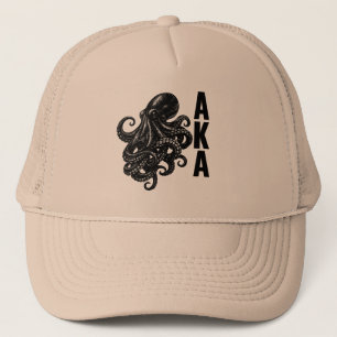 Minimalist Black Octopus AKA Trucker Hat - Aesthet