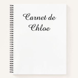 Minimalist Black on White French Carnet Notebook