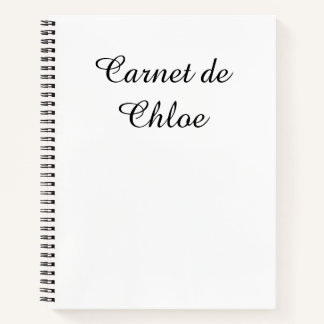 Minimalist Black on White French Carnet Notebook