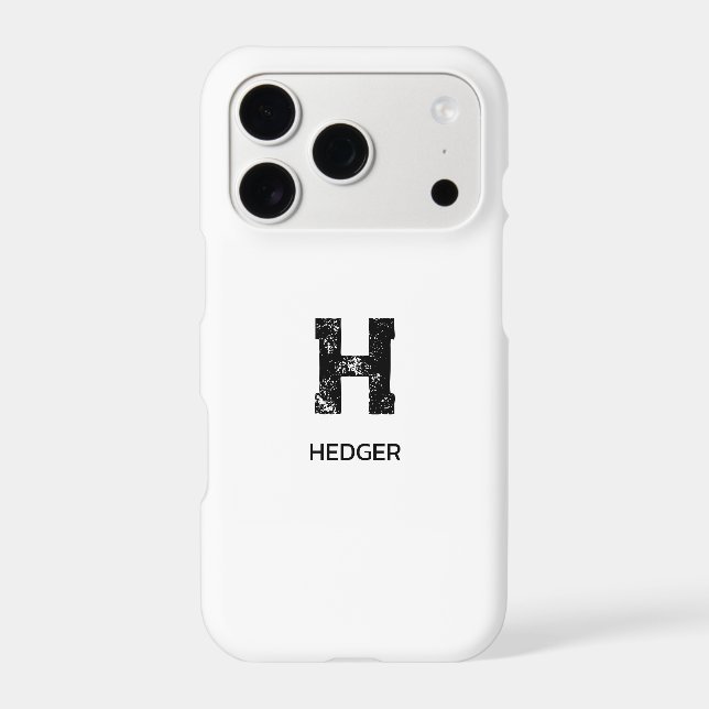 MINIMALIST BLACK ONE LETTER MONOGRAM NAME WHITE (Back)