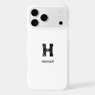 MINIMALIST BLACK ONE LETTER MONOGRAM NAME WHITE