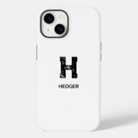 MINIMALIST BLACK ONE LETTER MONOGRAM NAME WHITE