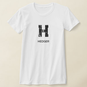 MINIMALIST BLACK ONE LETTER MONOGRAM NAME WHITE T-Shirt