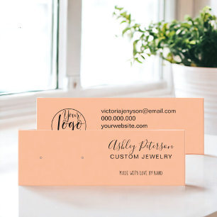 Minimalist black peach jewellery earring display mini business card