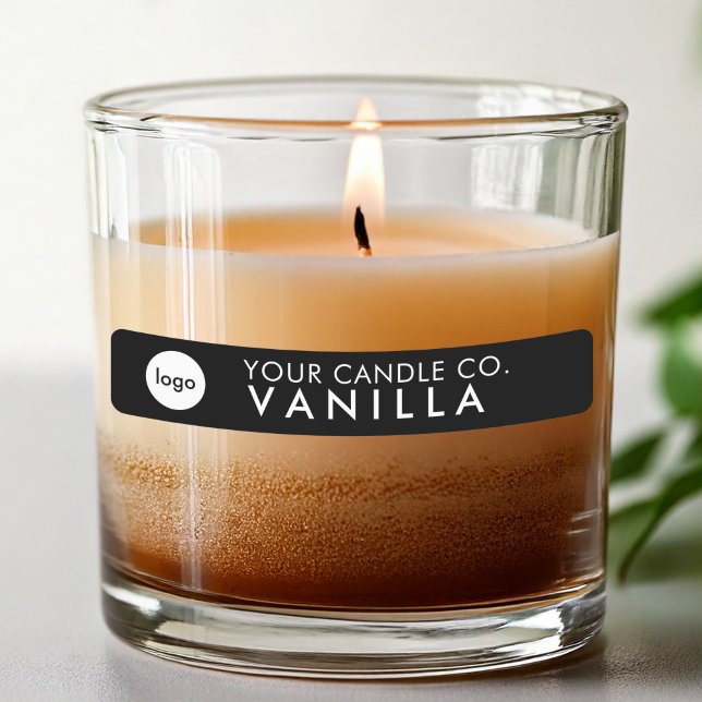 Minimalist Black Personalised Logo Candle Label (Creator Uploaded)