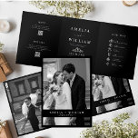 Minimalist black Photo QR Code RSVP wedding Tri-Fold Invitation<br><div class="desc">Gatefold Wedding Invitation With QR Code RSVP and Details,  Photo All-In-One Invitation,  Our concertina wedding invitations are a wonderful all-in-one invitation option.</div>