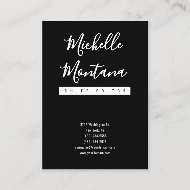 Minimalist Black Professional Modern Enclosure Card (Front)