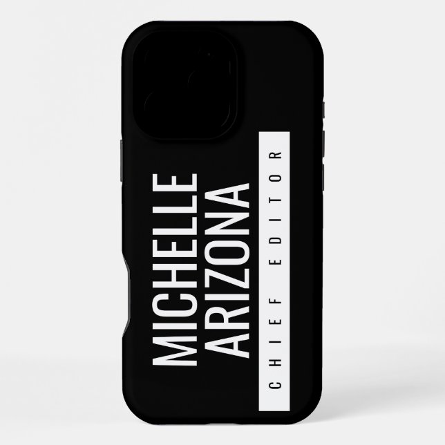 Minimalist Black Professional Modern iPhone Case (Back)