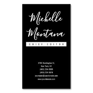 Minimalist Black Professional Modern Magnetic Business Card
