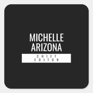 Minimalist Black Professional Modern Square Sticker