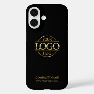 Minimalist Black Promotional Company Business Logo iPhone 16 Case