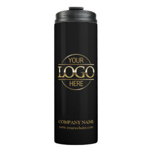 Minimalist Black Promotional Company Business Logo Thermal Tumbler