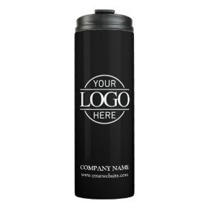 Minimalist Black Promotional Company Business Logo Thermal Tumbler