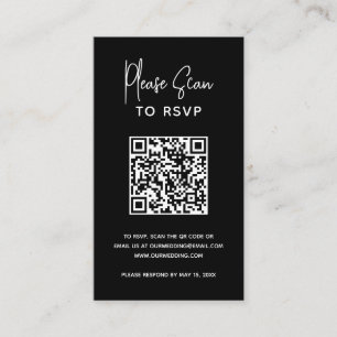 Minimalist Black QR Code Modern Wedding Enclosure Card