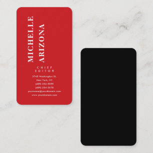 Minimalist Black Red & White Professional Modern Business Card
