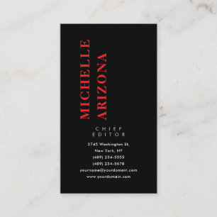 Minimalist Black Red & White Professional Modern Business Card