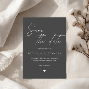 Minimalist Black Save the Date Invitation