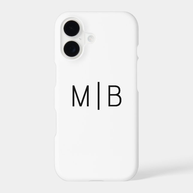 Minimalist Black Script Monogram Initials (Back)