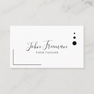 Minimalist Black Script Notary Loan Signing Agent Business Card