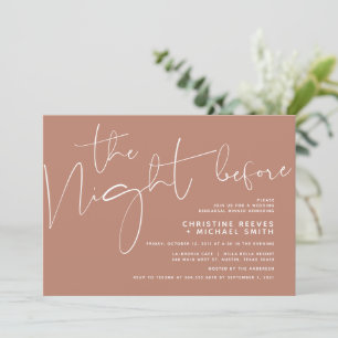 Minimalist Black Script Wedding Rehearsal Dinner Invitation