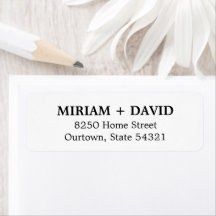 Minimalist Black Serif Name + Return Address