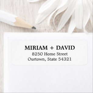 Minimalist Black Serif Name + Return Address Return Address Label
